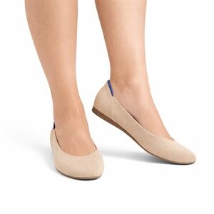 Rothy’s The Square Toe Ballet Flat Ecru Size 10.5 Slip On Comfort Washable